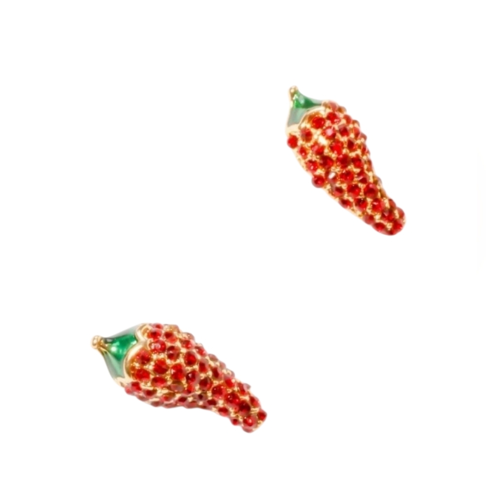 Kate Spade Haute Pave Chili Pepper Stud Earrings